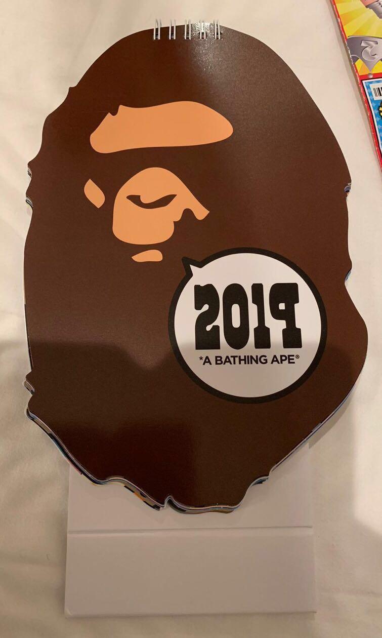 Bape 2019 Calendar bathing ape 日版日曆月曆年曆, 名牌, 服裝 Carousell