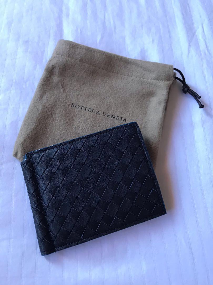 Bottega Veneta Two Colour Black/Blue Wallet Money Clip, Men's Bottega Veneta Two Colour Black/Blue Wallet Money Clip, Men's