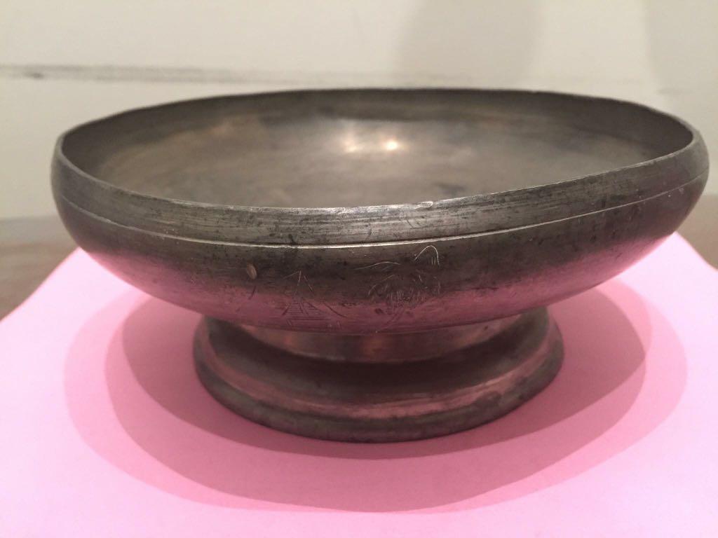 Bowl With Malay Village Scenery And The Bull Cart Selangor Pewter Malaya Antiques Vintage Collectibles On Carousell