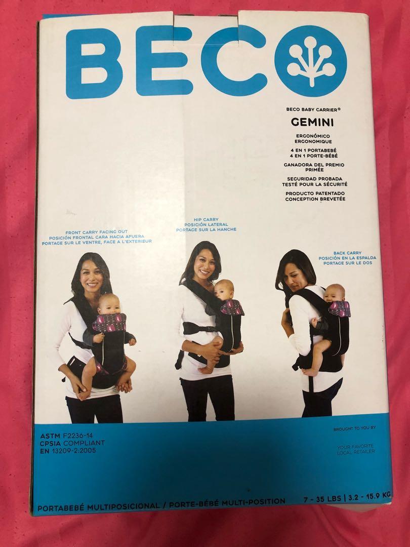 Brand new in box Beco Gemini Baby Carrier Stella Black