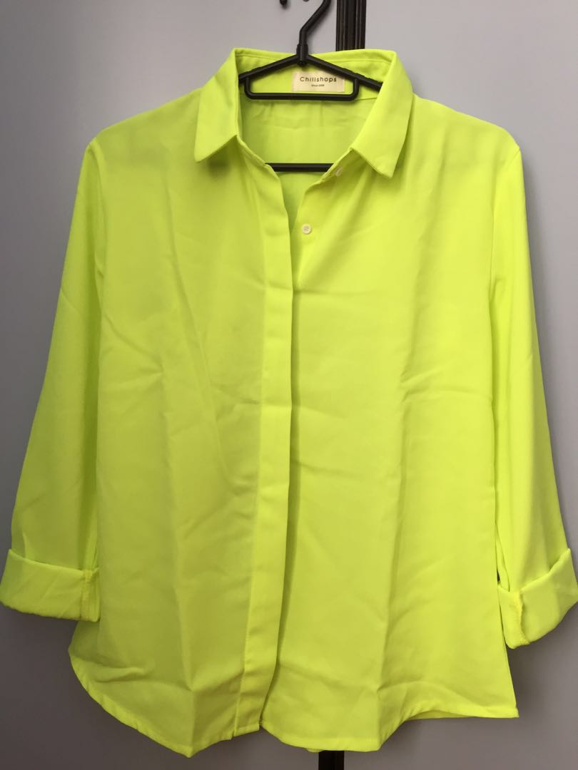neon yellow long sleeve top