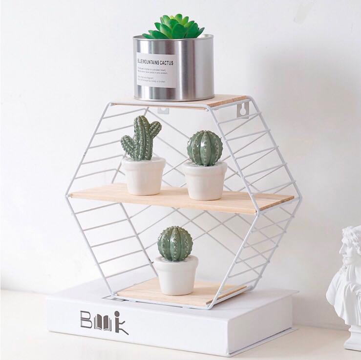Brand New White Metal Hexagon Shelf Design Craft Others On Carou Share This Listing