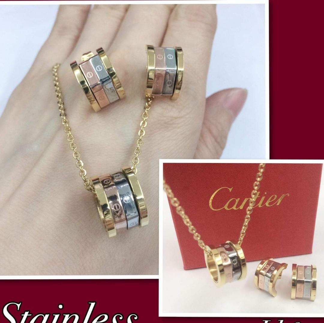 cartier necklace and earring set