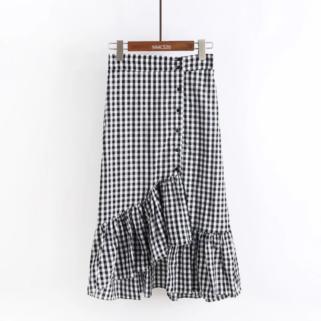 Checkered ruffle skirt Clearance
