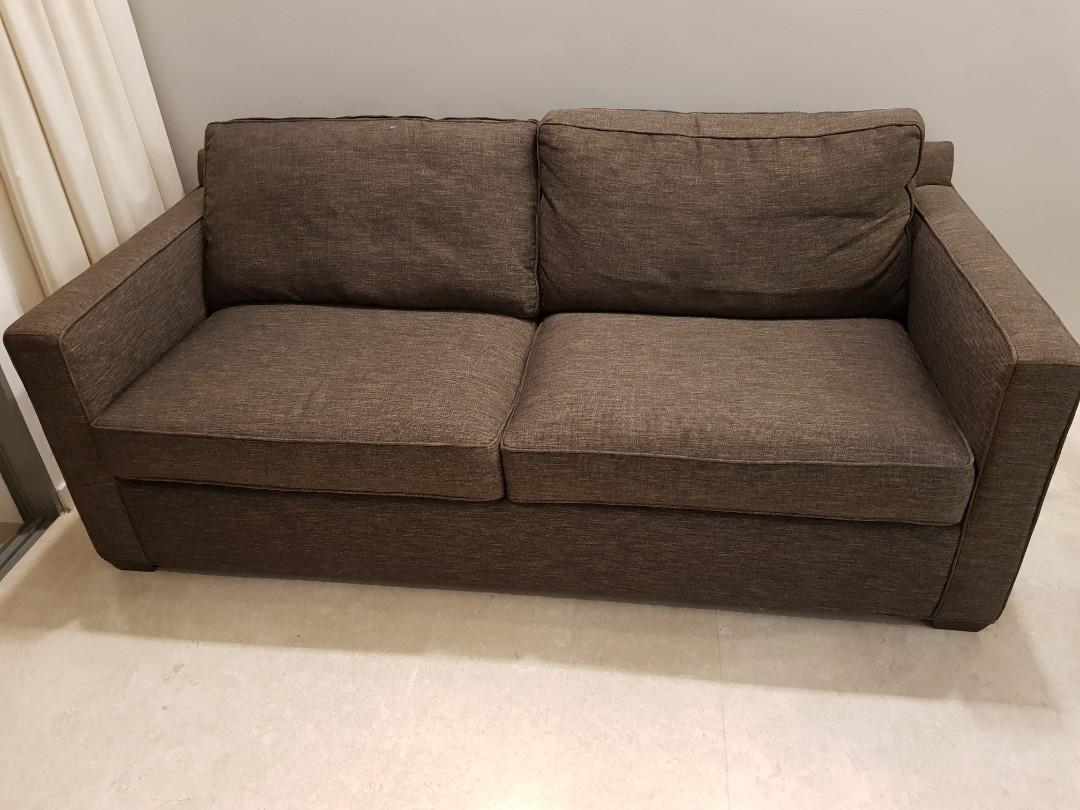 Crate and Barrel Davis Sofa with pullout bed, Furniture & Home Living