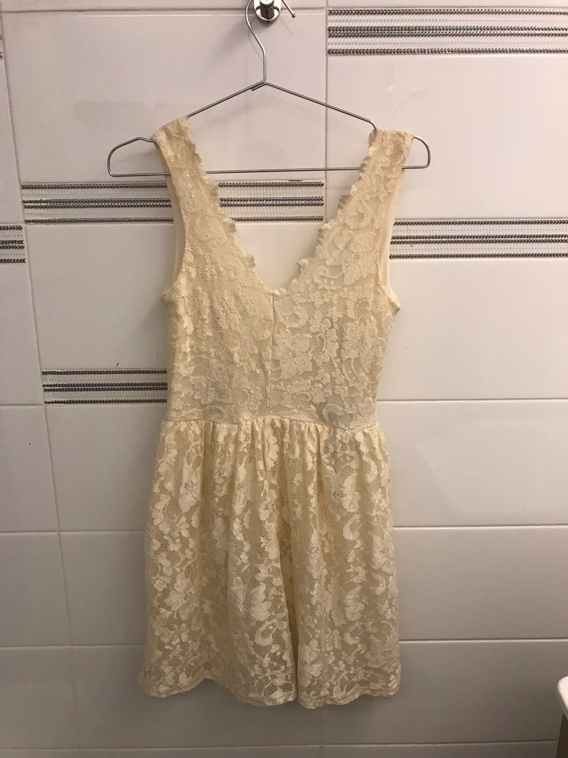 Cream Lace Summer Dress, Women's 