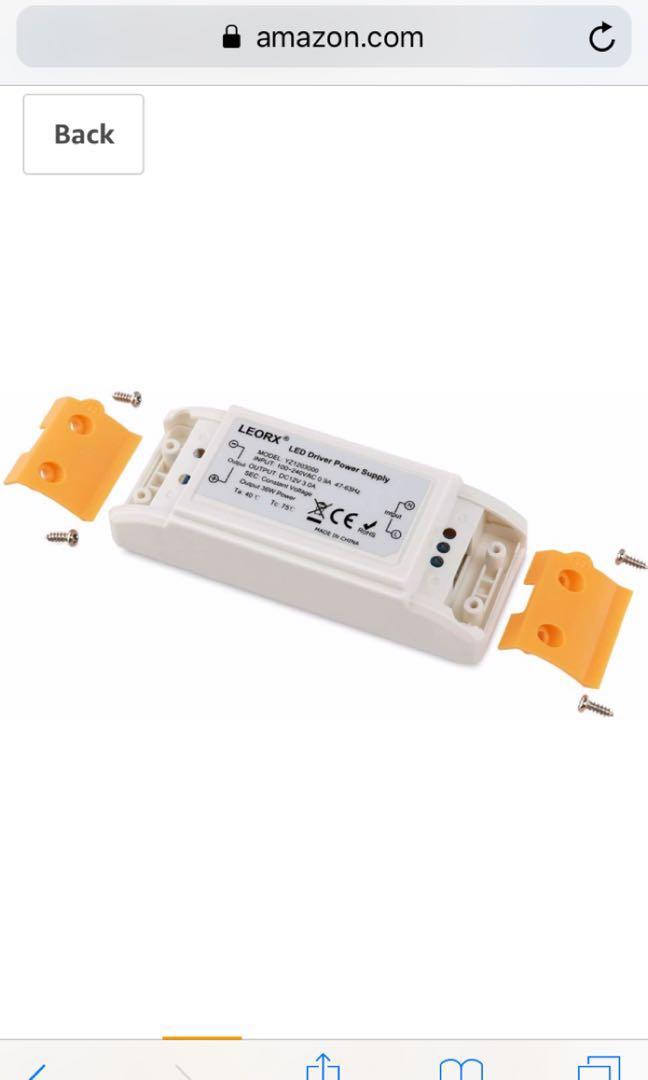 3A LEORX LED Power Supply Driver Transformer MR16 LED Light Bulbs 36W MR11 12V DC Constant Voltage for LEDs Including LED Strip Lights and G4