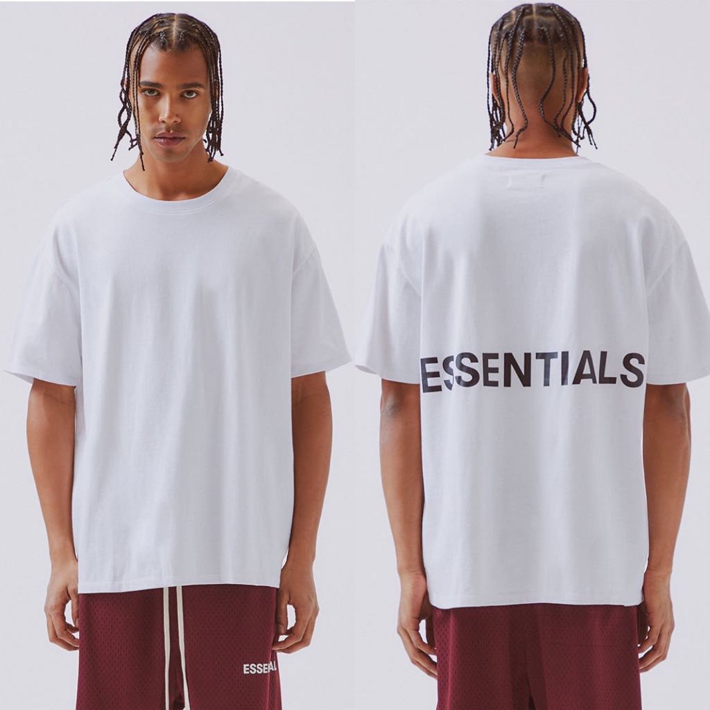 Fear Of God Essentials Boxy White Tee Men S Fashion Clothes Tops On Carousell