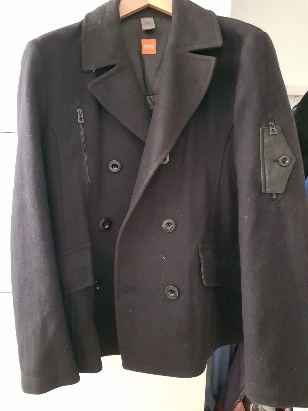 Hugo boss Pea coat. (generic European M size), Men's Fashion, Coats ...