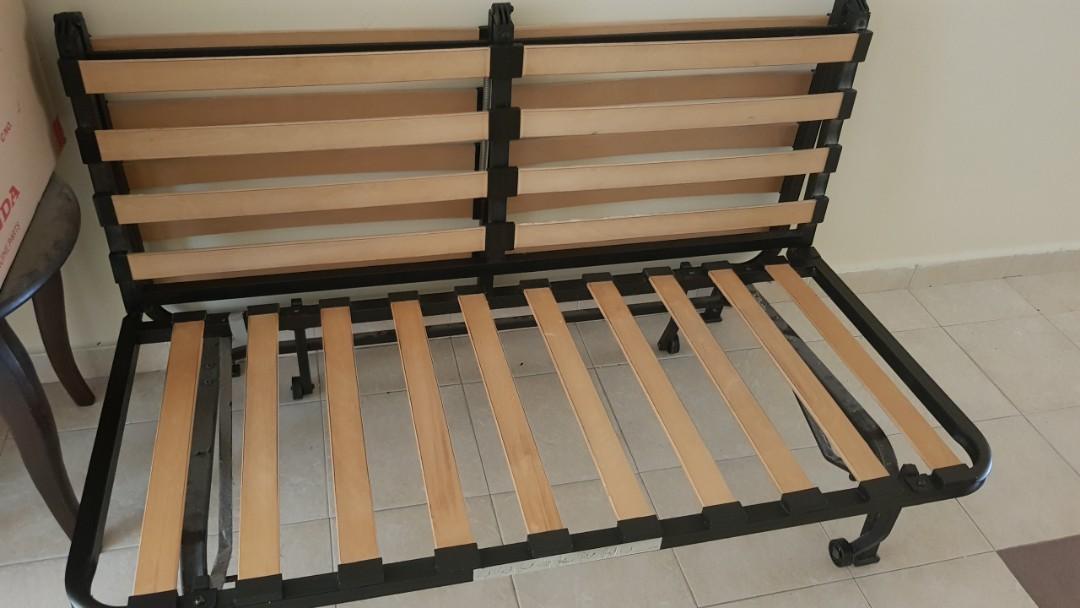 Ikea Black Metal Folding Bed Sofa Frame, Futon Bed Frame Queen Size
