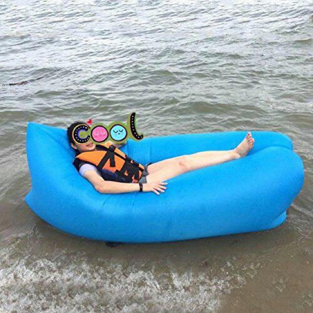 Inflatable Sofa (Category: Looking For) located in Ipoh. Submitted by fazlie14 (Listing ID 74362315, Image 2). Description: AIR INFLATABLE SOFA • Colour : black, orange, blue, pink • Detail : Portable Self Inflatable Couch (Available in 4 Colours) Assembly without usage of pump, sofa is inflated by dragging it through the air to fill it up, before securing ends to trap air inside • Portable, lightweight design reduces storage space and allows for