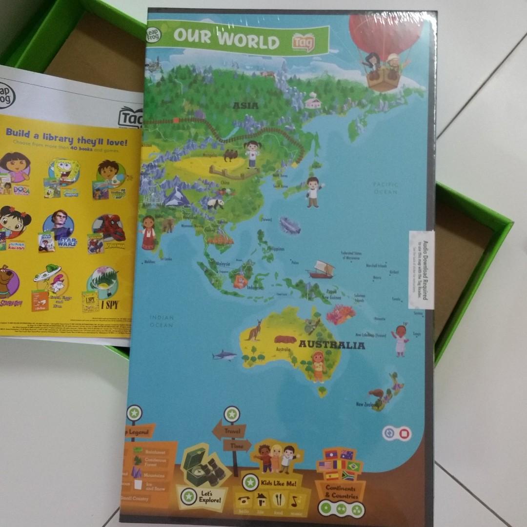 Leapfrog Reading Sysytem Leapreader Interactive World Map Books