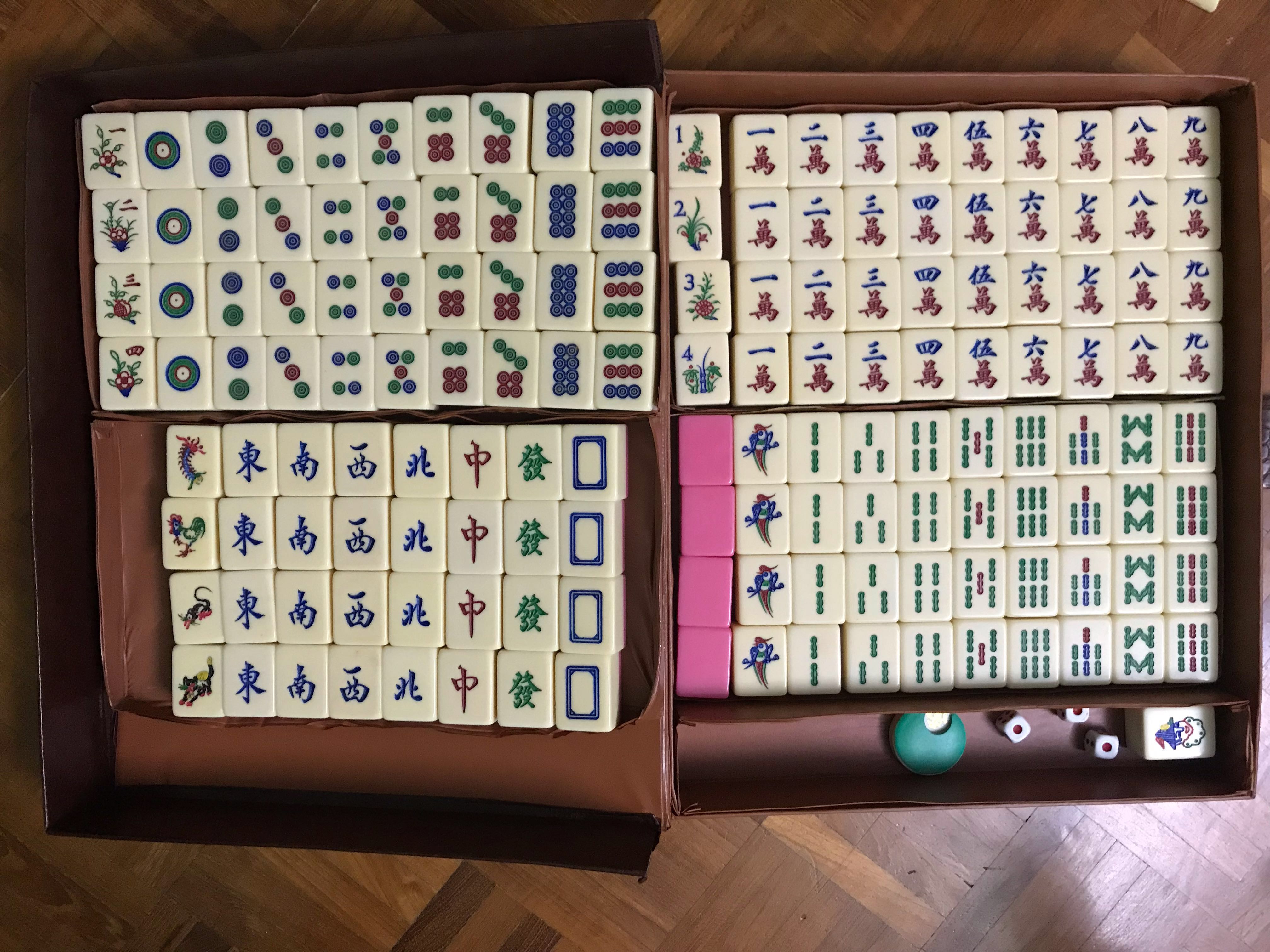 Last Set* BNIB Tiffany Blue Mahjong Tiles With Animals, Hobbies & Toys,  Toys & Games on Carousell