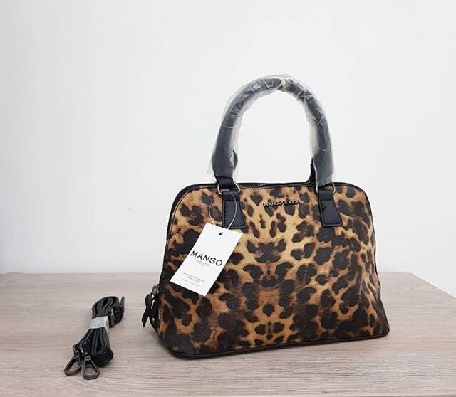 mango leopard bag