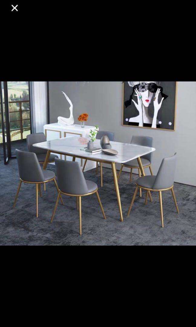 Marble Dining Table Set 4 Chairs Furniture Tables