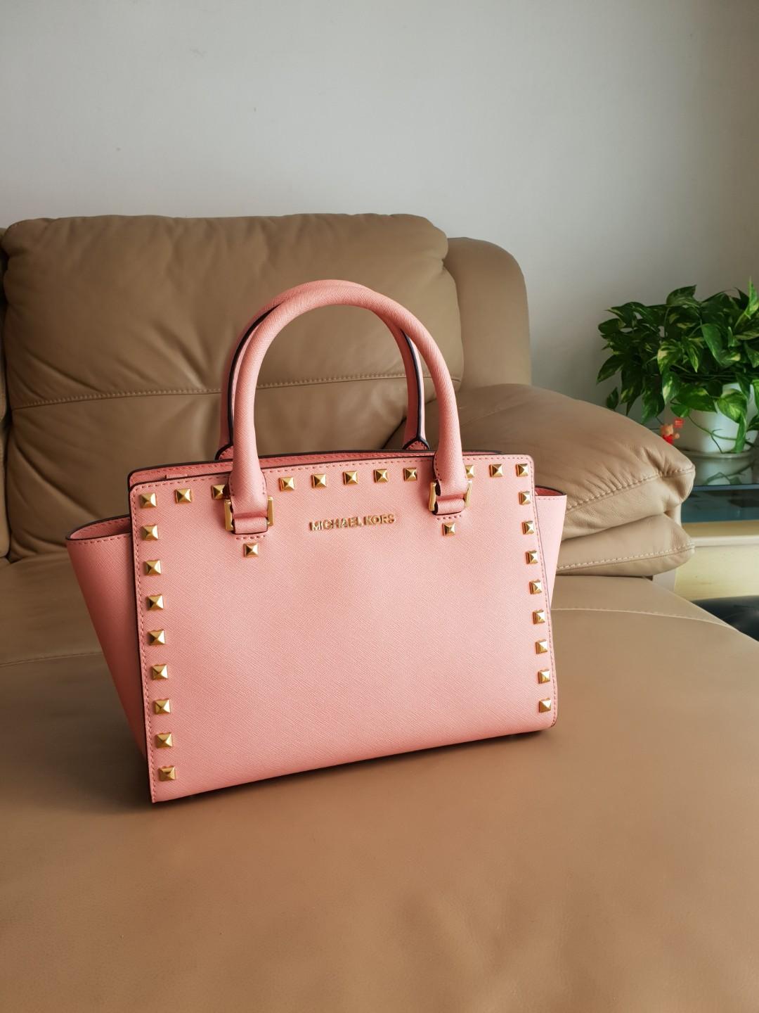 Michael Kors Selma Medium Studded Satchel Luxury Bags Wallets on Carousell