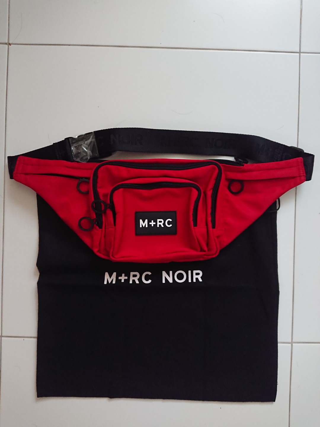 M Rc Noir Red Belt Bag Men S Fashion Bags Sling Bags On Carousell