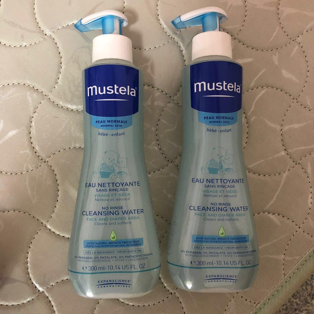 Mustela Baby No Rinse Cleansing Water for Normal Skin, Face and Diaper  Area, 10.14 Oz (Pack of 4)