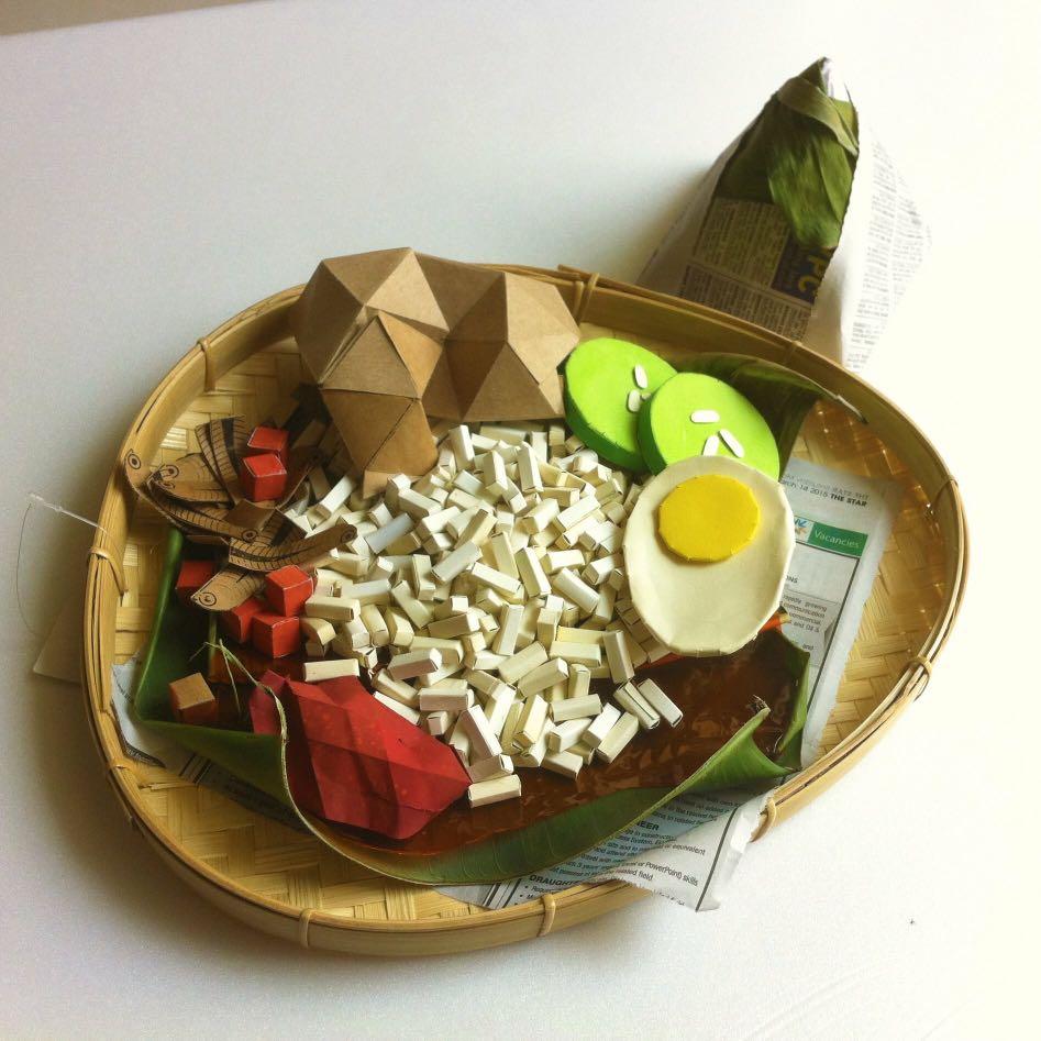 Nasi Lemak Paper Origami Design Craft Artwork On Carousell