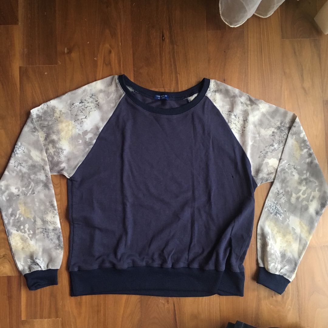 blue sheer long sleeve top