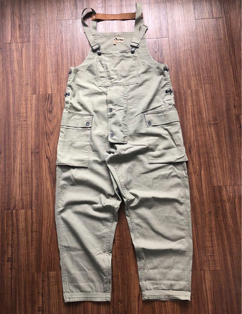 Nigel Cabourn Lybro overall 卡其綠軍事吊帶褲Size48, 男裝, 褲＆半截