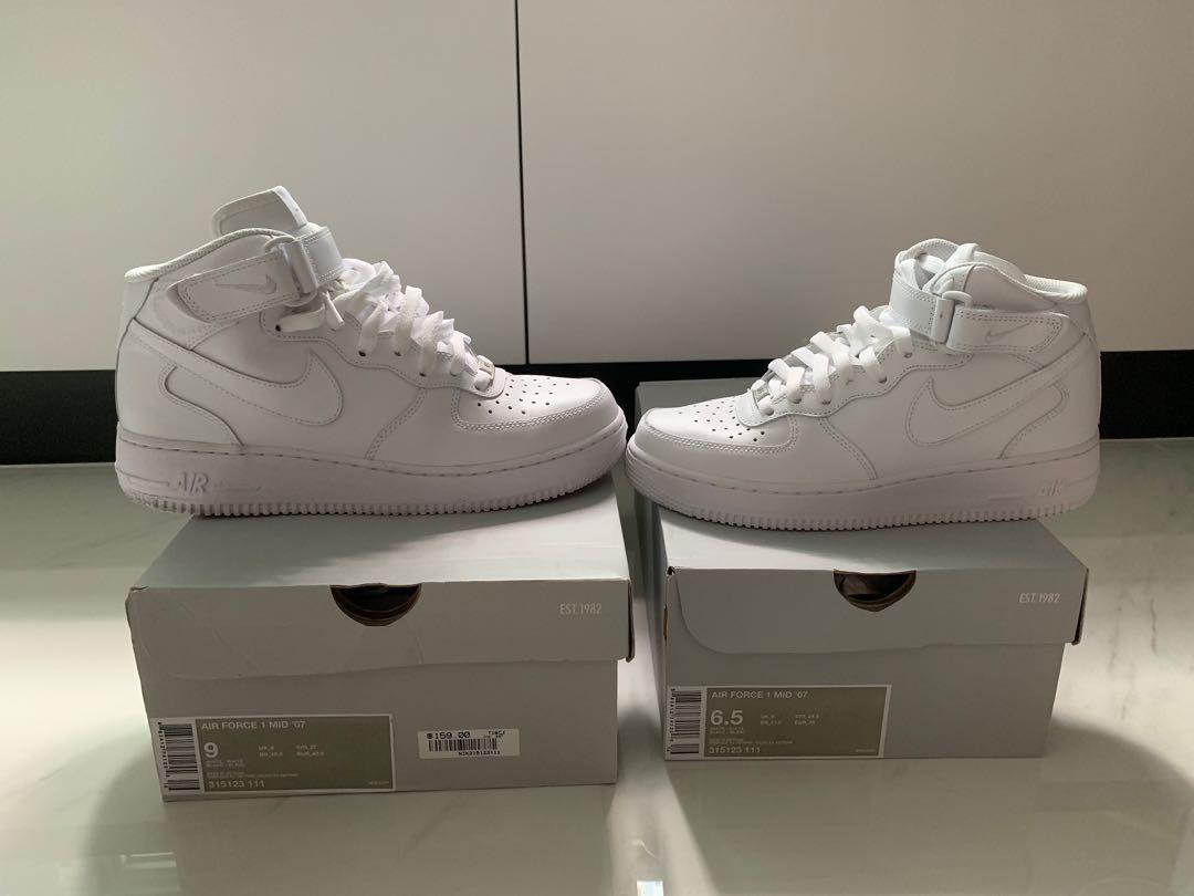 Nike Air Force 1 Mid - White (2 pair 