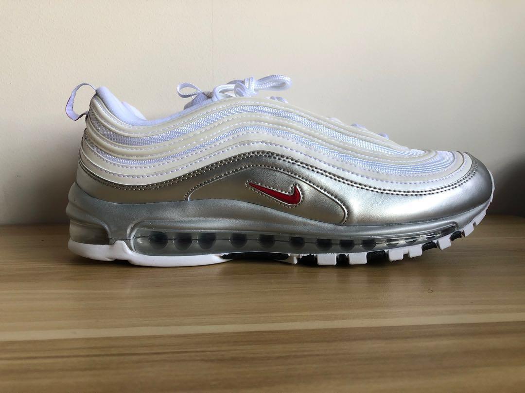 Nike air max 97 qs white varsity red & silver new arrivals