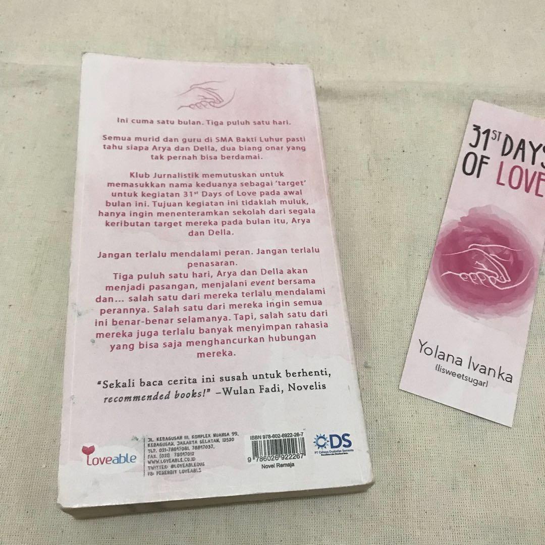Novel Wattpadlit 31st Days Of Love Lisweetsugar Buku Alat Tulis Buku Di Carousell