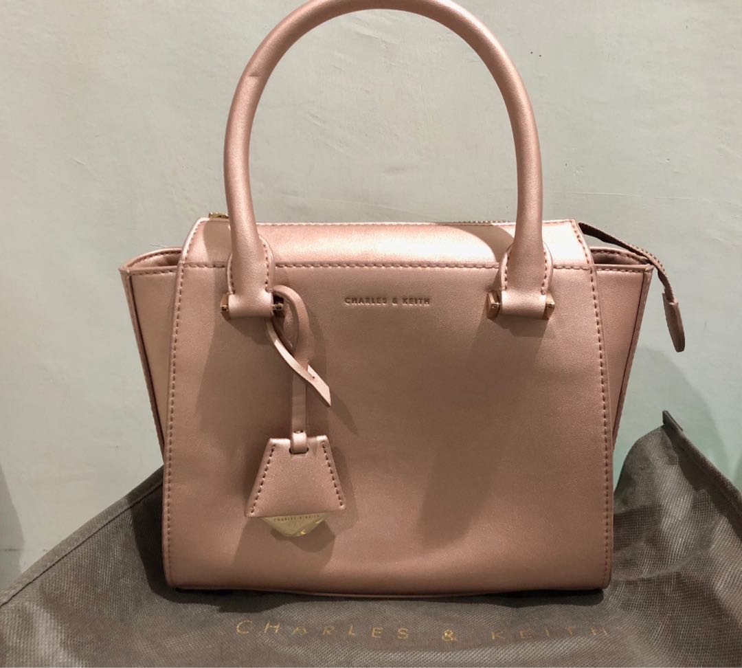 charles and keith rose gold bag