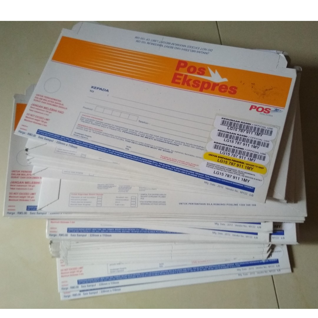 Pos Express Envelope, Hobbies & Toys, Stationery & Craft, Stationery &  School Supplies on Carousell