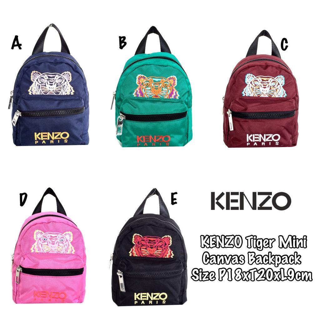 READY Name KENZO Tiger Mini Canvas Backpack Size