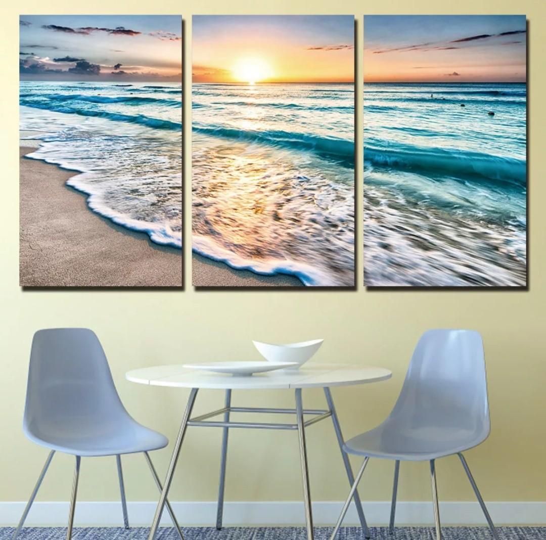 Get Wallpaper In Stock Seaside Canvas Painting Furniture Home Decor Others Free