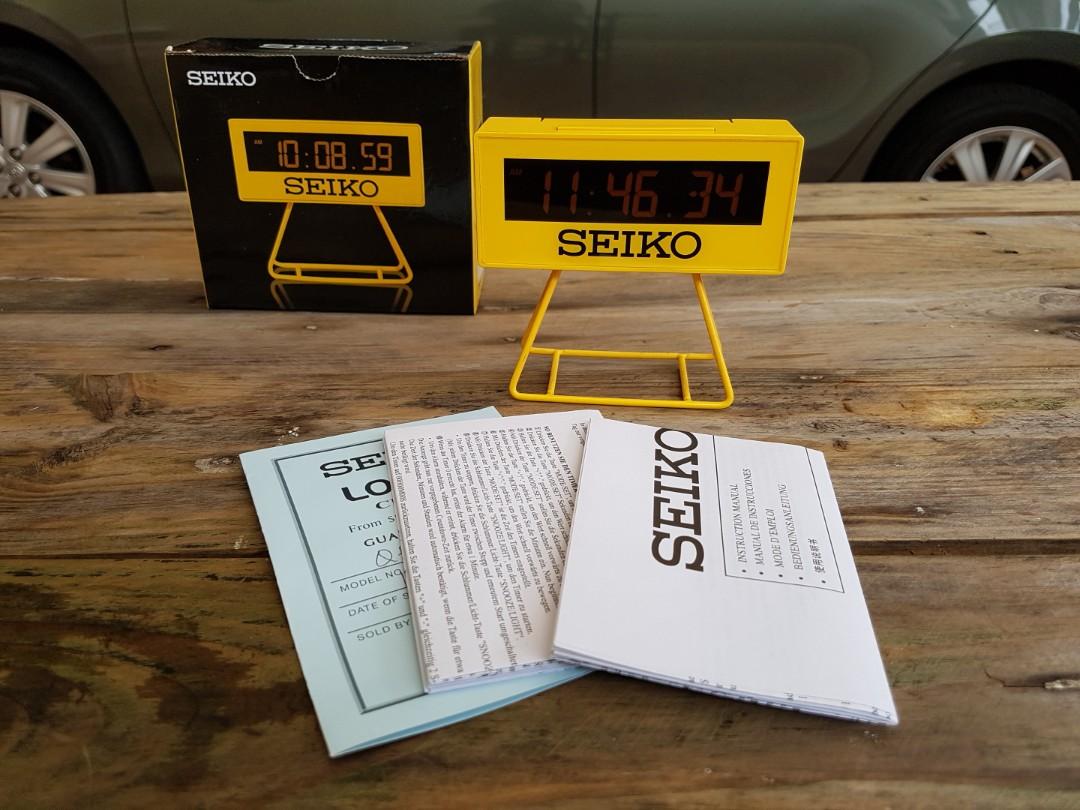 Seiko QHL062Y yellow digital desk clock, Sports Equipment, Other Sports