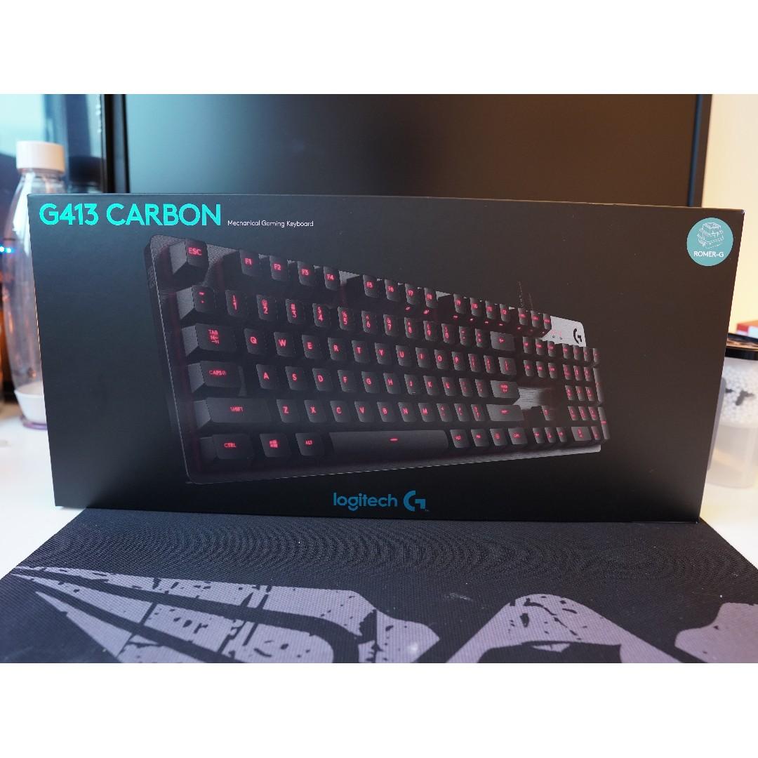 Selling G413 Carbon Mechanical Gaming Keyboard Romer G Switches Electronics Computer Parts Accessories On Carousell