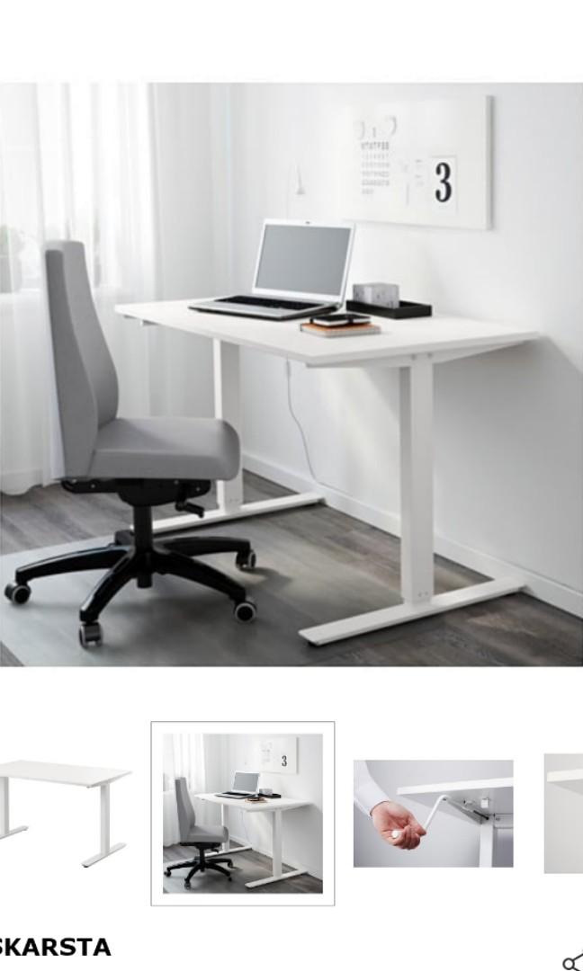 Sit Stand Desk Ikea Skarsta Furniture Tables Chairs On