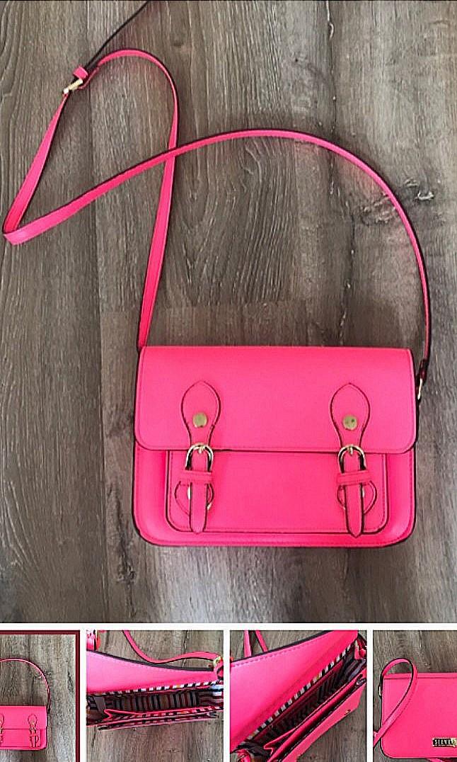 neon pink crossbody bag