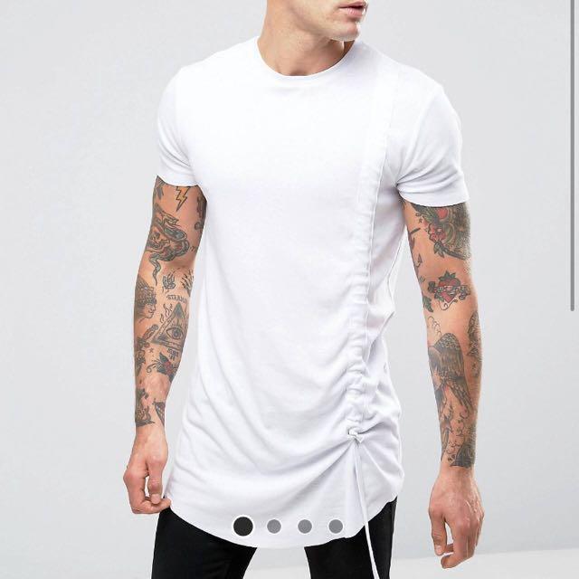 longline white shirt mens