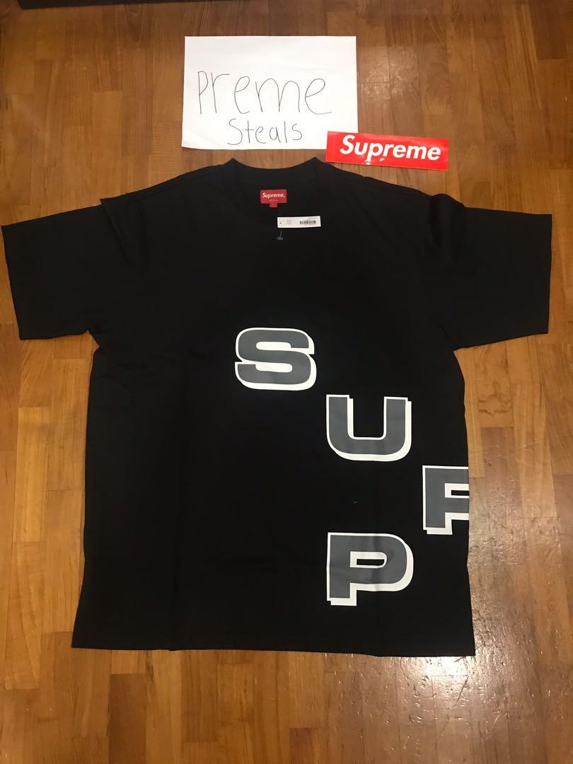 Supreme stagger tee black sales