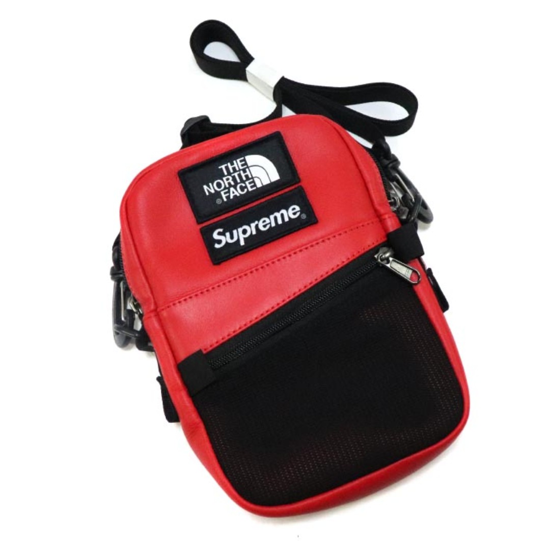 supreme north face shoulder bag red