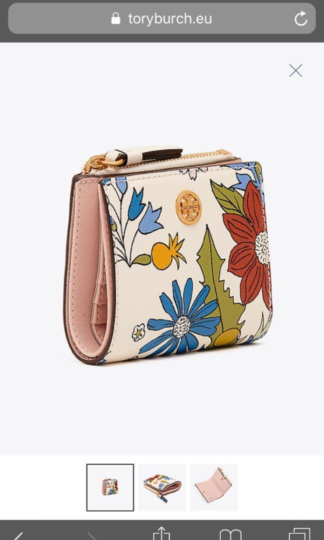 Tory Burch Robinson floral mini wallet REDUCED, Women's Fashion, Bags &  Wallets, Wallets & Card Holders on Carousell