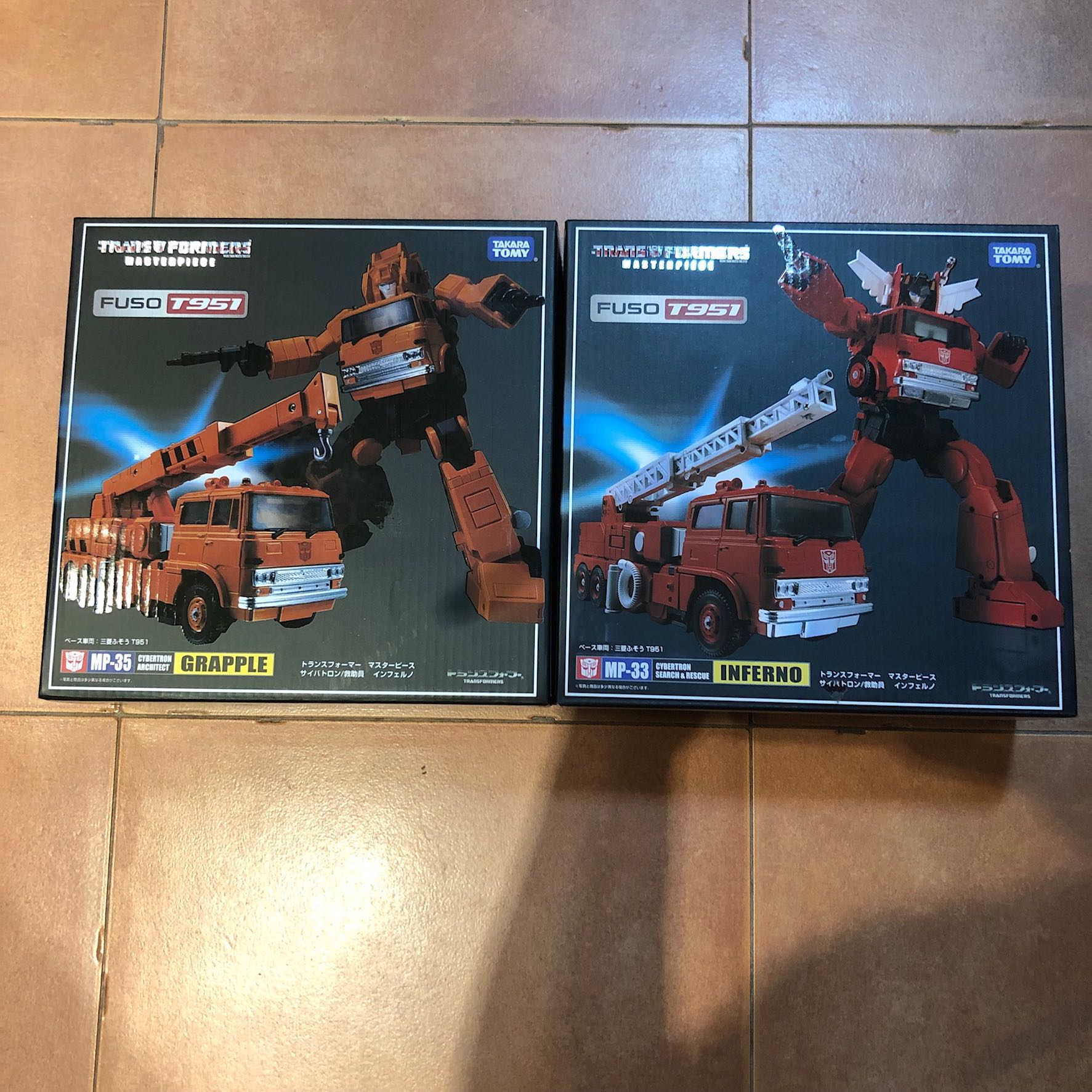 Transformers Masterpiece Ko Mp 33 Mp33 Inferno Misb Ko Mp 35 Mp35 Grapple Misb Hobbies Toys Toys Games On Carousell