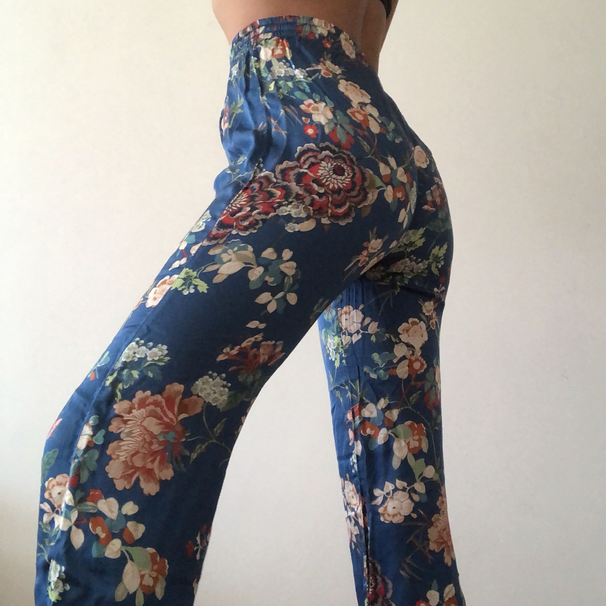 Zara Floral Satin Pants, Women's 