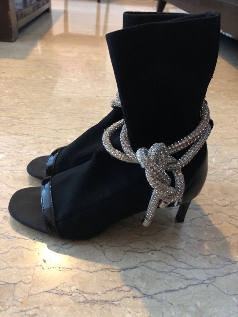 Zara Glitter Sock Boots, Women's 