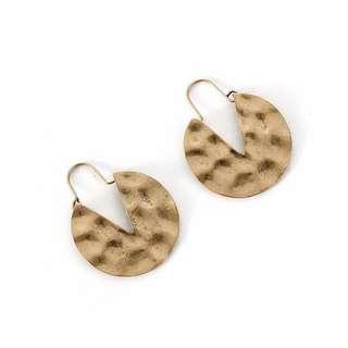 Gold rusted statement earrings