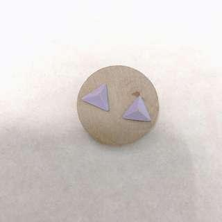 耳環 三角形 螢光紫
