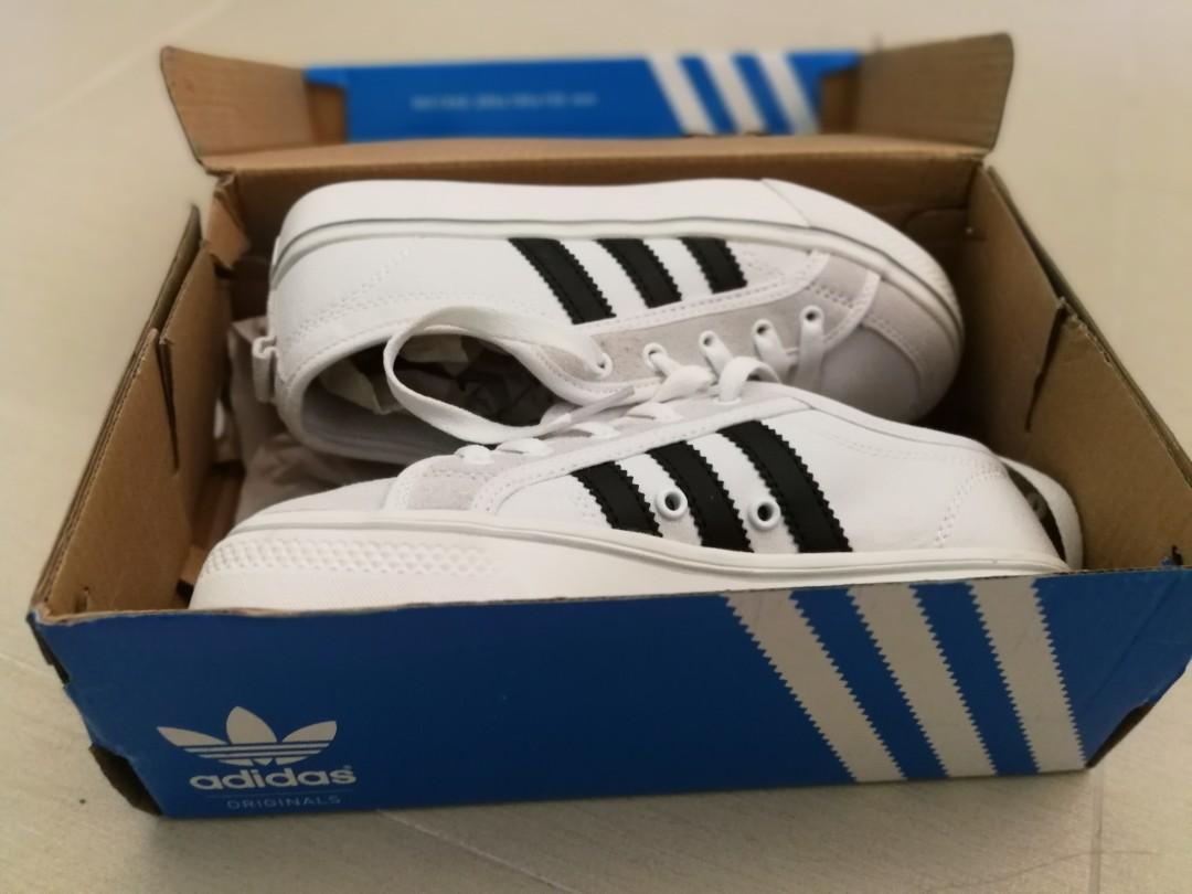 ADIDAS NIZZA LO BB5574 en Cuir Blanc Formateurs-UK 4/EU 36 2/3/US 4 1/2 EUR  23,95 - PicClick FR