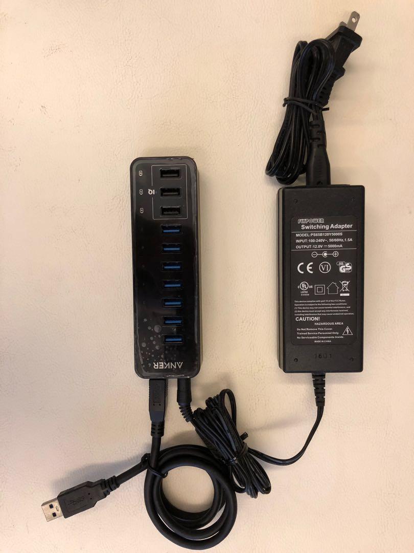 Anker 10 Port 60W Data Hub with 7 USB 3.0 Ports and 3 PowerIQ Charging