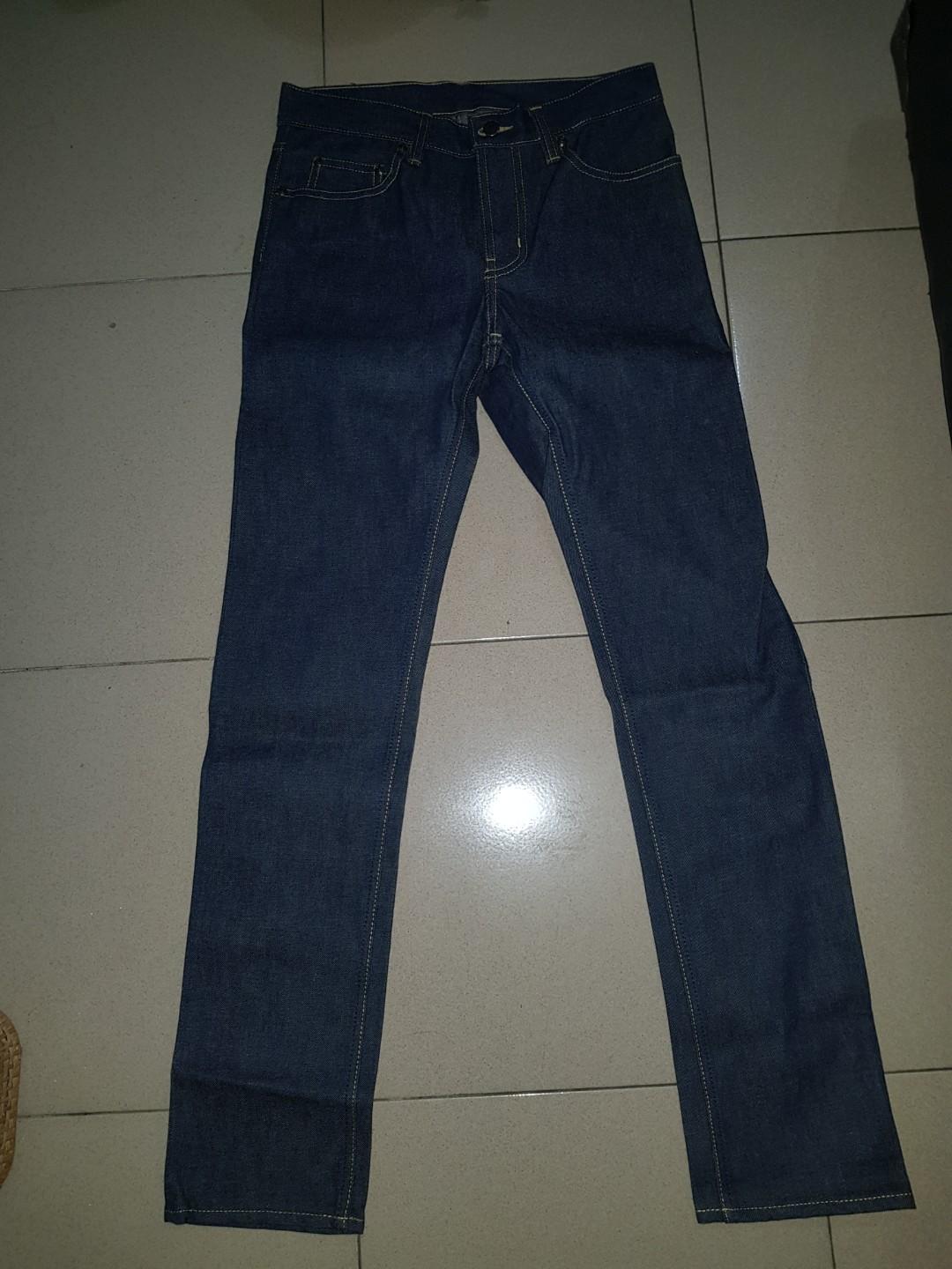 Denim Selvedge Not Pmp Aye Old Blue Nudie Mishcief Fesyen Pria Pakaian Bawahan Di Carousell