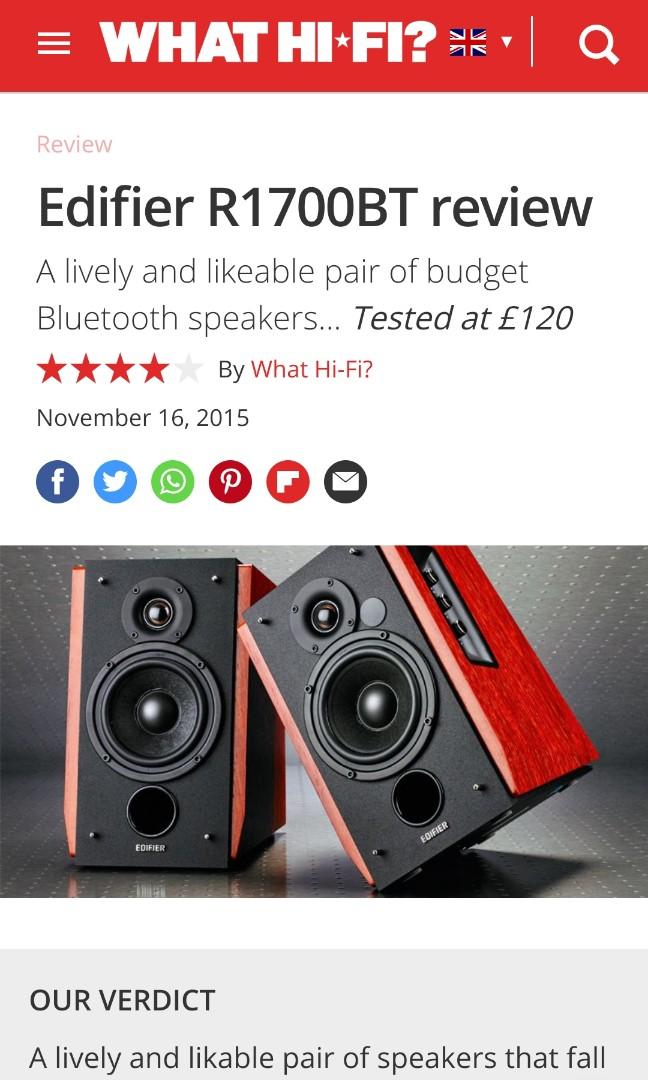 Mackie CR4 or Edifier R1700BT - Budget speakers comparison