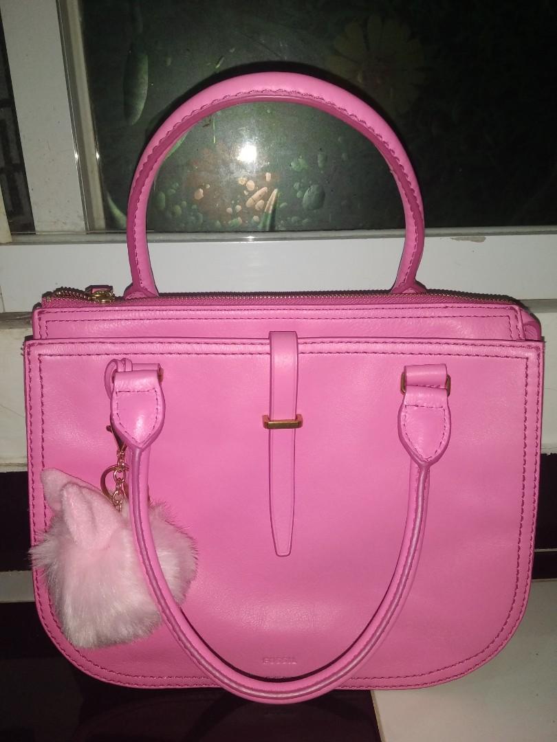 Fossil ryder satchel neon pink online